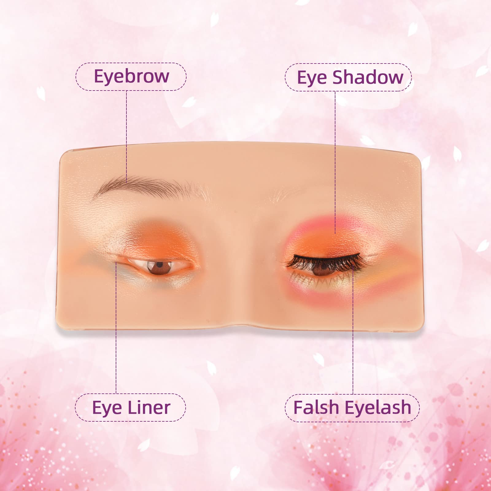 JimKing Trucco Pratica Board – Faccial Practice Skin per professionisti e principianti, modello realistico 3D per estensione ciglia, eyeliner e ombretto