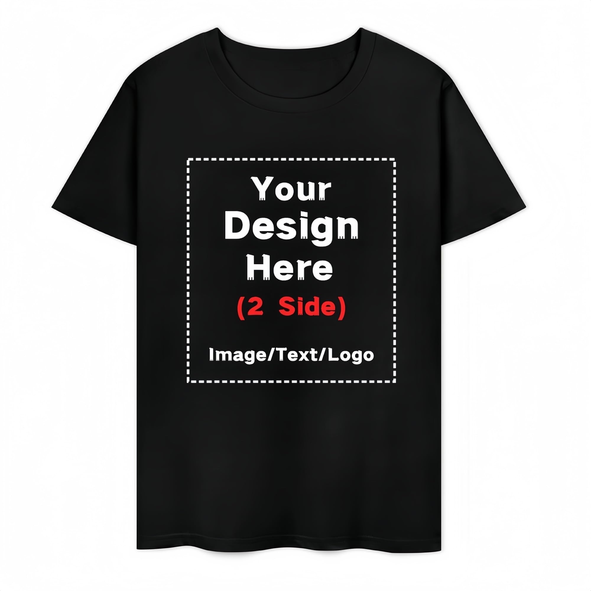 Custom T-Shirts for Men, Women & Kids Design Your Own Printed Image, Personalized Cotton Tee Shirts for Adults