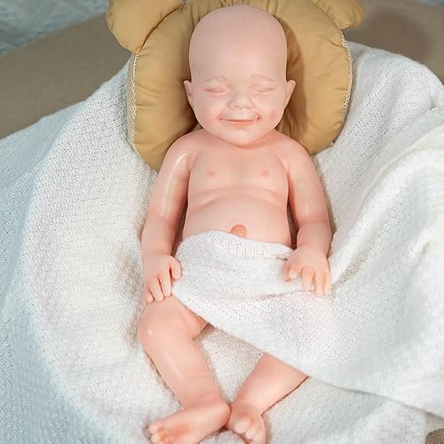 Miniatura 2 de Muñeca de bebé Reborn de silicona completa de 18 pulgadas, muñeca de bebé sonriente real, no muñecas de vinilo, muñeca bebé de cuerpo de silicona -