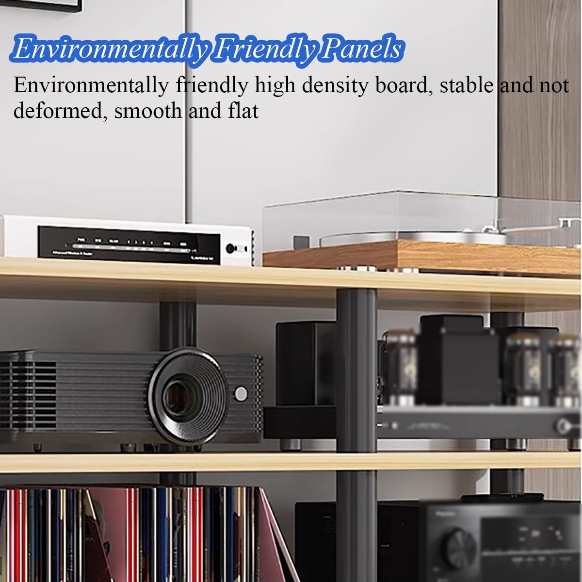 4-poziomowy stojak audio HiFi do rozrywki domowejMedia TV StandCorner Stereo TowerGramofon i wzmacniacz PółkaKonsola do gier i odtwarzacz płyt