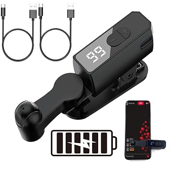 MTHKLO Rechargeable Auto Clicker Smart Tapper for iPhone iPad Android, 108-Speed Adjustable Silent Screen Clicker with LED Display for Gaming Live Streams, Tasks, iOS Apps-Black,2 cords