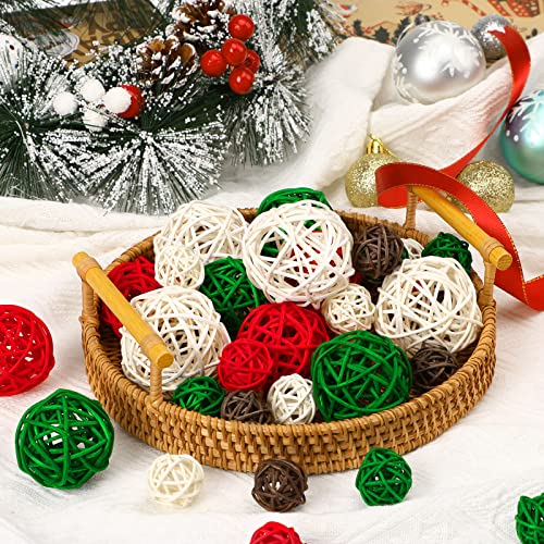 Sannix 125-4079 40Pcs Christmas Decorations Rattan Wicker Balls Hanging Ornaments Vase Bowl Fillers thumb #3