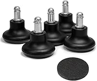 Vista 1 de Bell Glides - Ruedas giratorias de repuesto para silla de oficina o taburete para ruedas fijas estacionarias, deslizadores de campana de perfil bajo