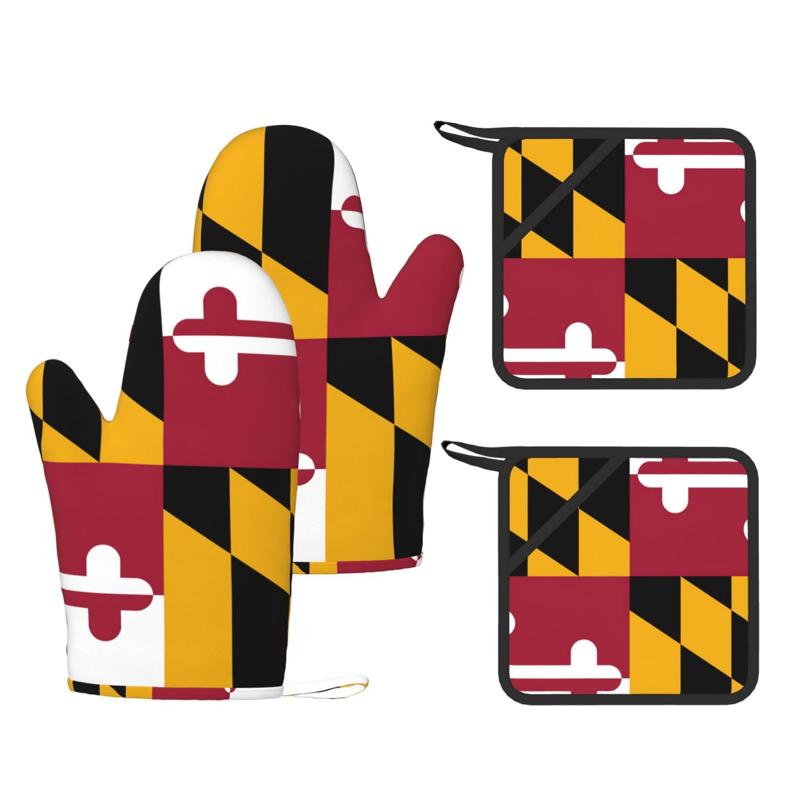 Manique silicone résistant à la chaleur Maryland : set de 4 gants de cuisine de cuisson