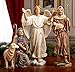 Nativity Scene Set with 11 Pieces - Magi, Angel, Shepherds, Jesus, Real Gold Trunk