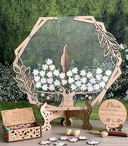 Larry Workshop Tree With Leaves Personalized Wedding Guest Book Alternative thumb #2