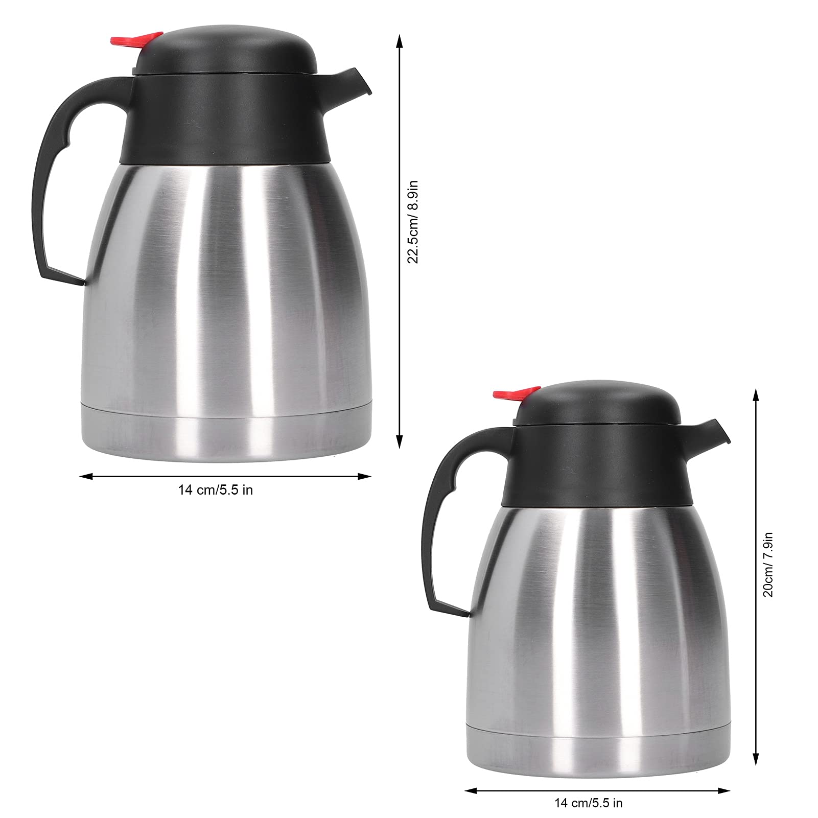 Große Kapazität Thermokanne 304 Edelstahl Vakuumisolierung Wasserkocher Vakuumkanne Edelstahl Tragbare Haushaltswärmeisolierung(1.5L) Geschenk zum Valentinstag