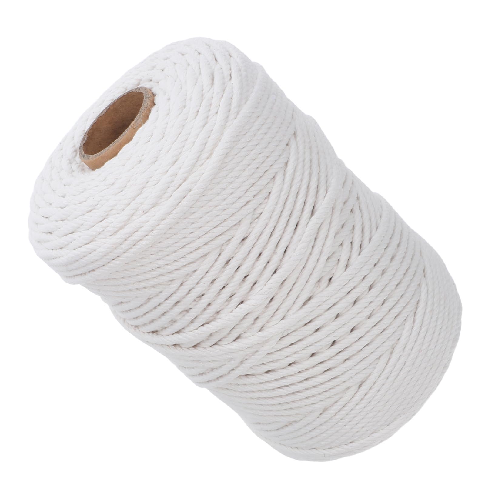 NUOBESTY Cuerda de Macramé de Algodón Beige Suave y Gruesa Tejida a Mano para Proyectos de Macramé y Decoración Bohemia Textura Lisa y Fiabilidad