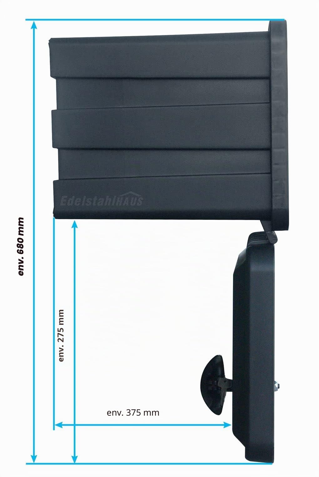 Daken J041+VH401 Boîte de rangement pour camion 500 x 350 x 400 mm + support vertical