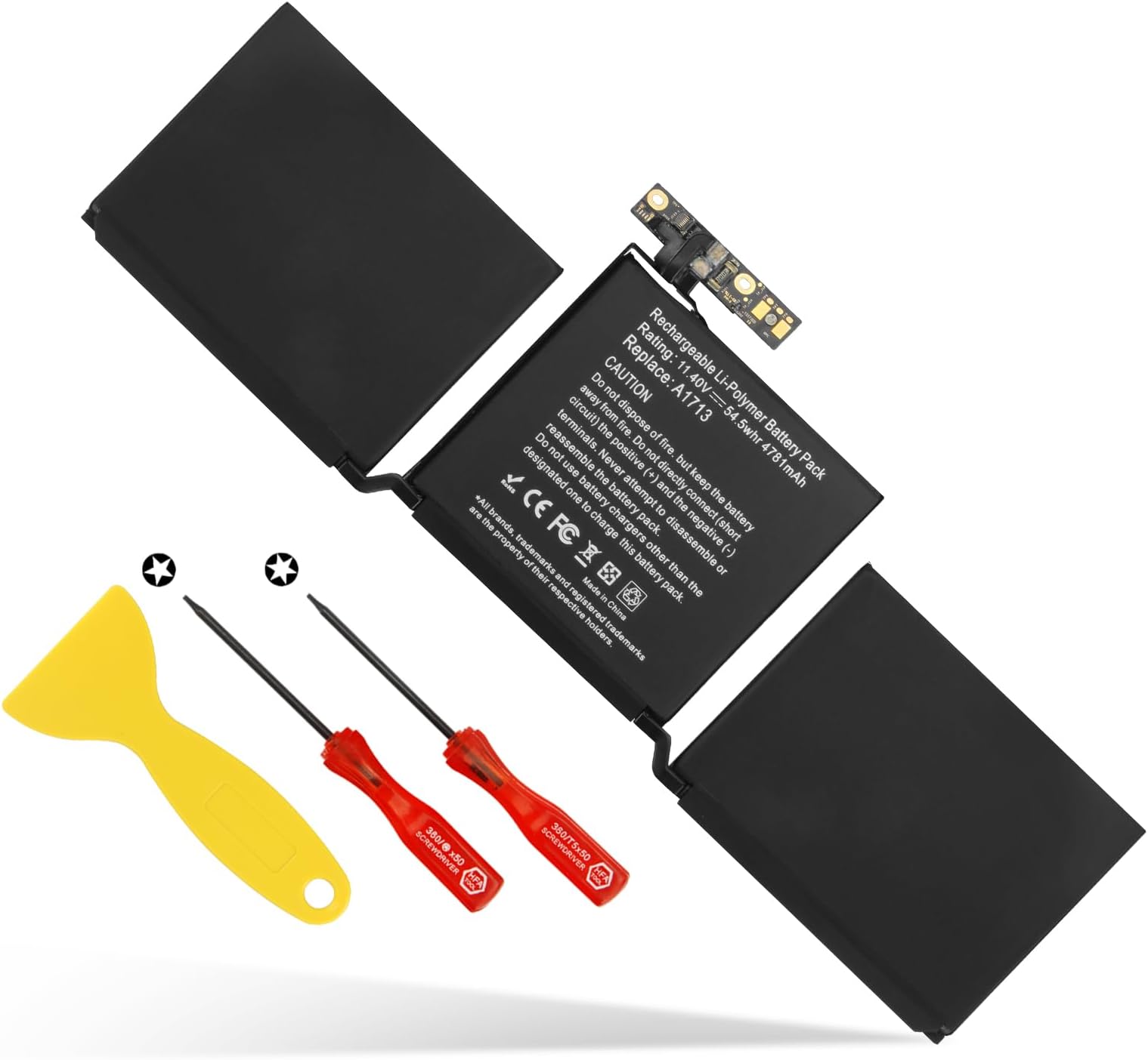 ANTIEE A1713 Battery Compatible with MacBook Pro 13 Inch A1708 Late 2016 Mid 2017 EMC 2978 EMC 3164 MPXQ2LL/A MLL42B/A MLL42LL/A MLL42Y/A MLUQ2LL/A MPXQ2B/A 020-0946 54.5 Wh. 4781 mAh