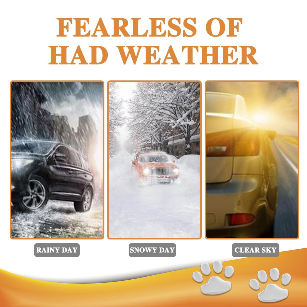 4PCS 3D Dog Paw Print Sticker PVC Car Footprint Sticker Waterproof Cute Dog Paw Print Emblem Decal Universal — view 4