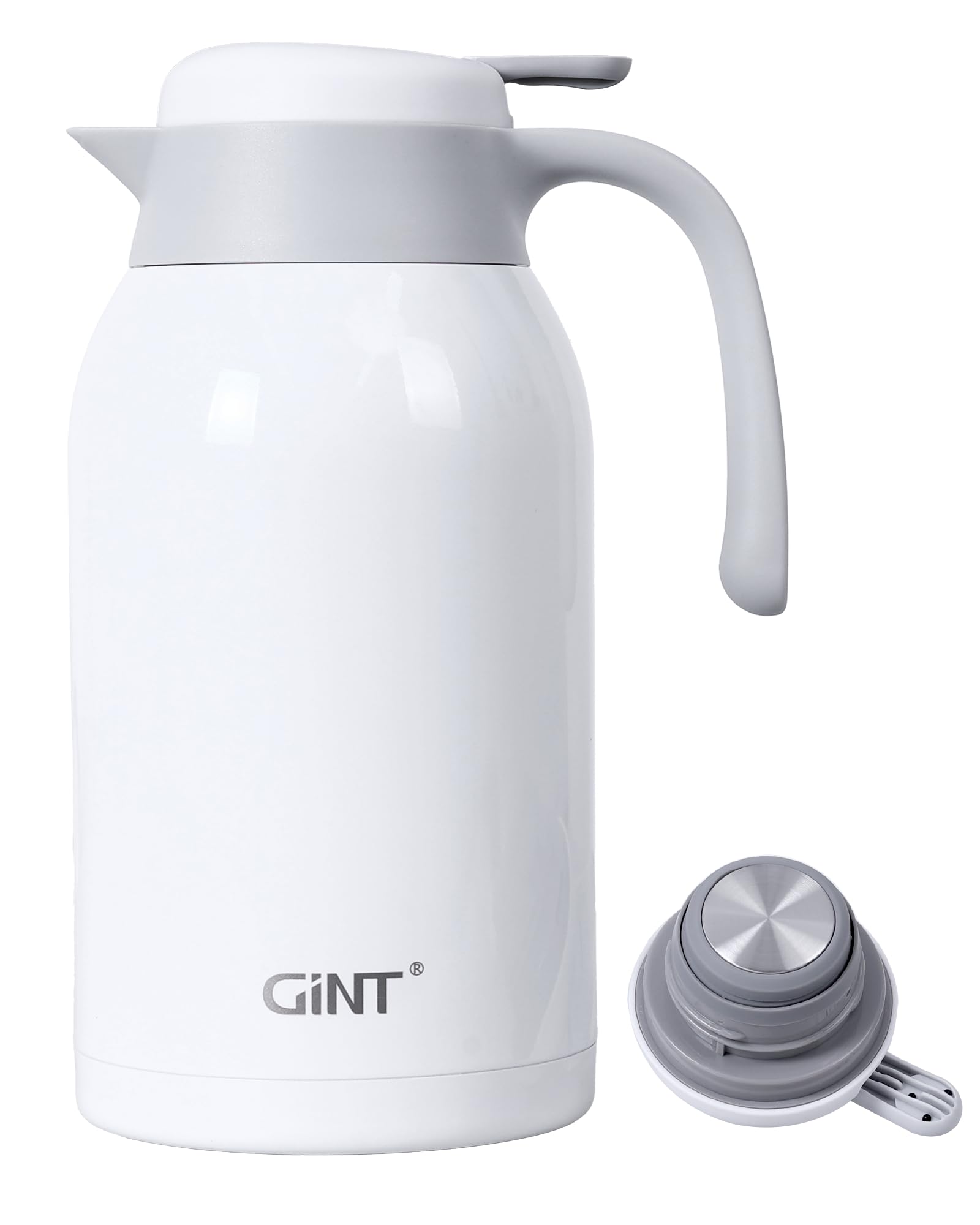 GiNT 74oz Thermal Coffee Carafe, Insulated Carafe for Hot Liquids(White)