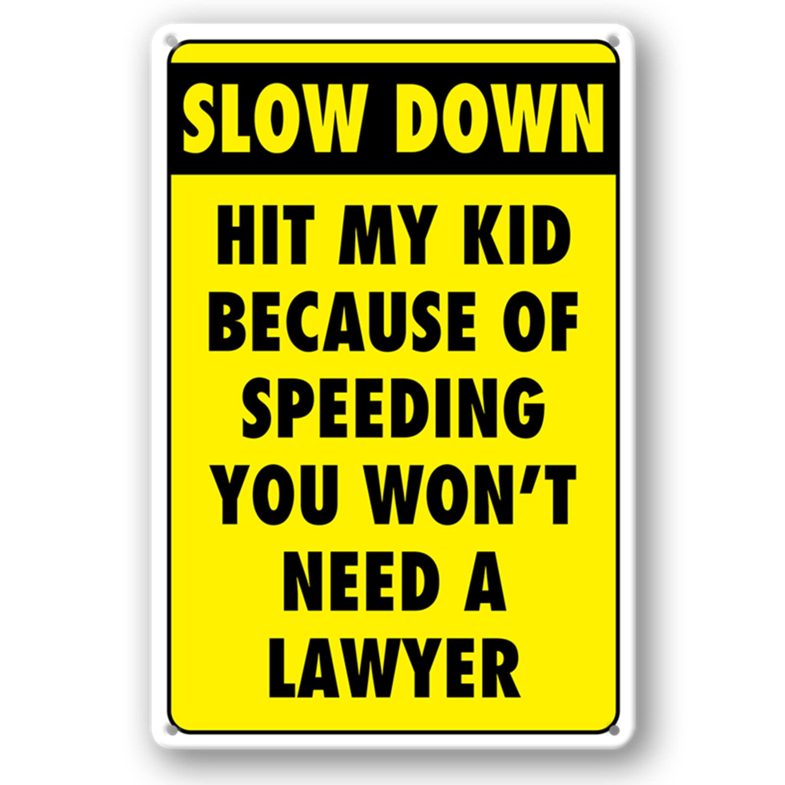 Kids Playing Metal Tin Sign, Road Caution Warning Wall Decor, 12x8 Inch