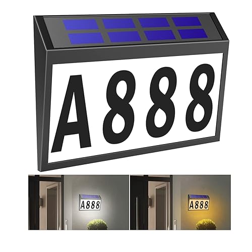 Solar House Numbers Light, T-SUNUS Lighted House Numbers Sign Plaque