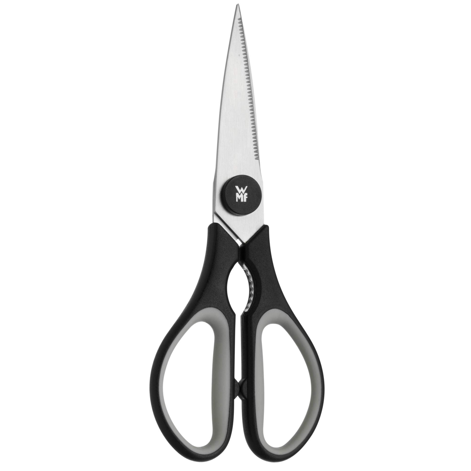 WMF Gourmet-Set de 4 Boles, Acero Inoxidable Mate + Touch Tijeras de Cocina, Acero Inoxidable, Negro, 21cm