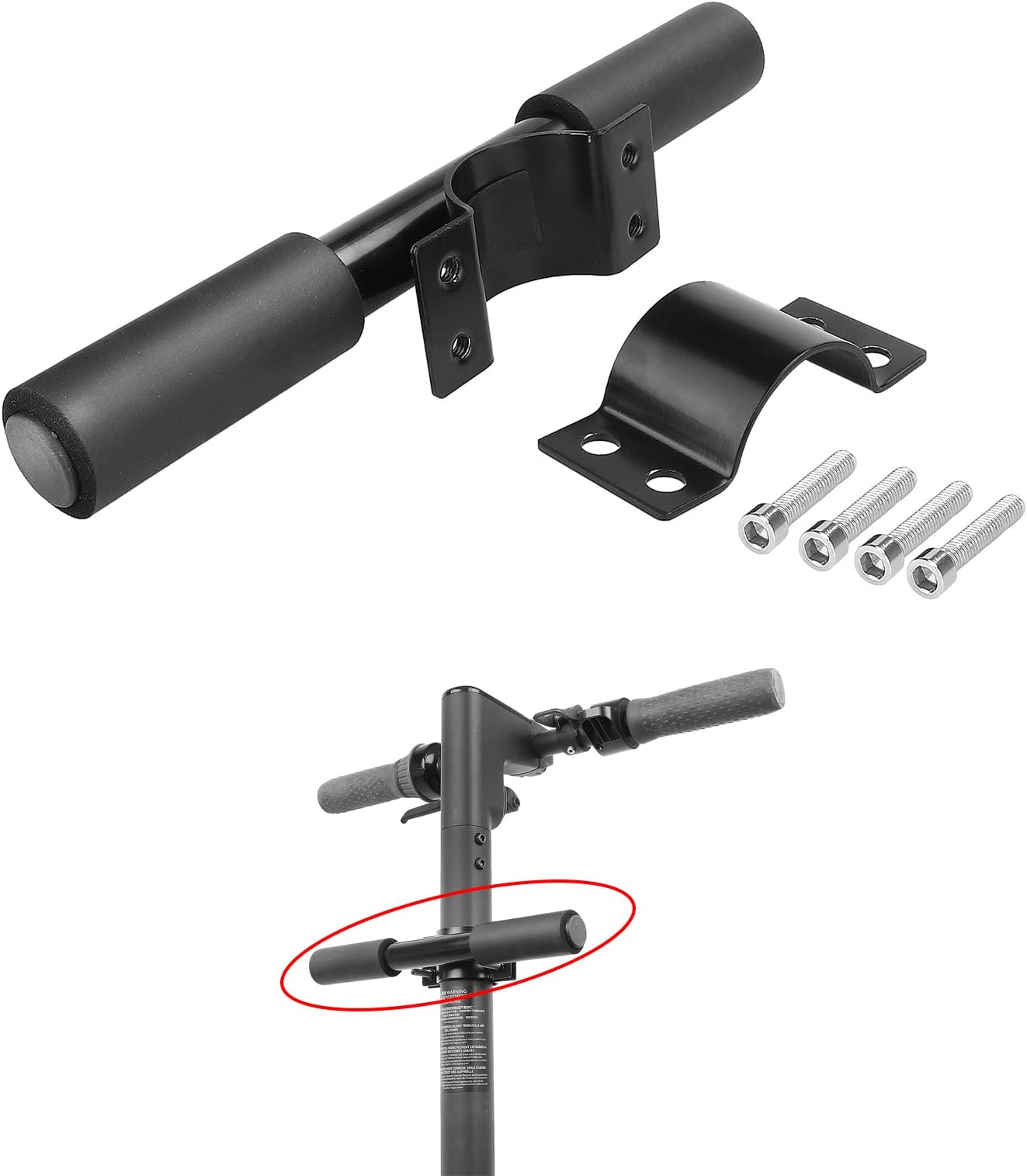 MIMIRACLE Scooter Kids Handle Grip Bar Non-Slip Adjustable Child Safety Handle Compatible with Segway Ninebot Max G30 ES1 ES2 ES3 ES4 E22 E25 Electric Scooter -Without LED Light