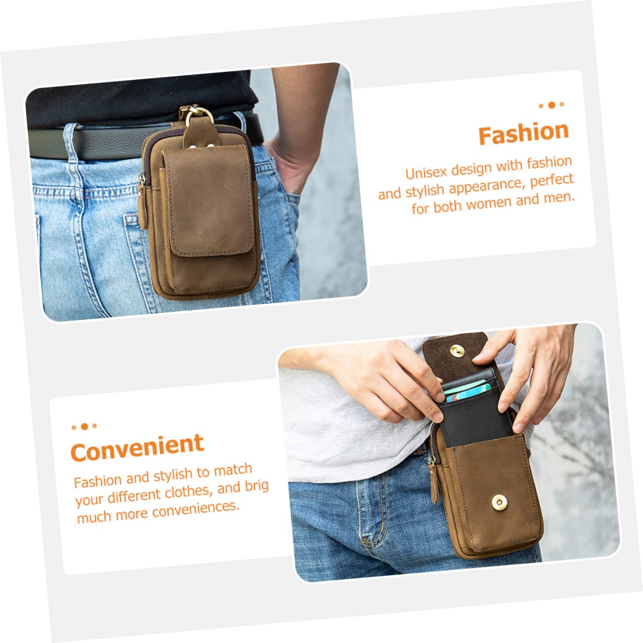 Pochette de Ceinture pour Téléphone Portable, Grand Format PU