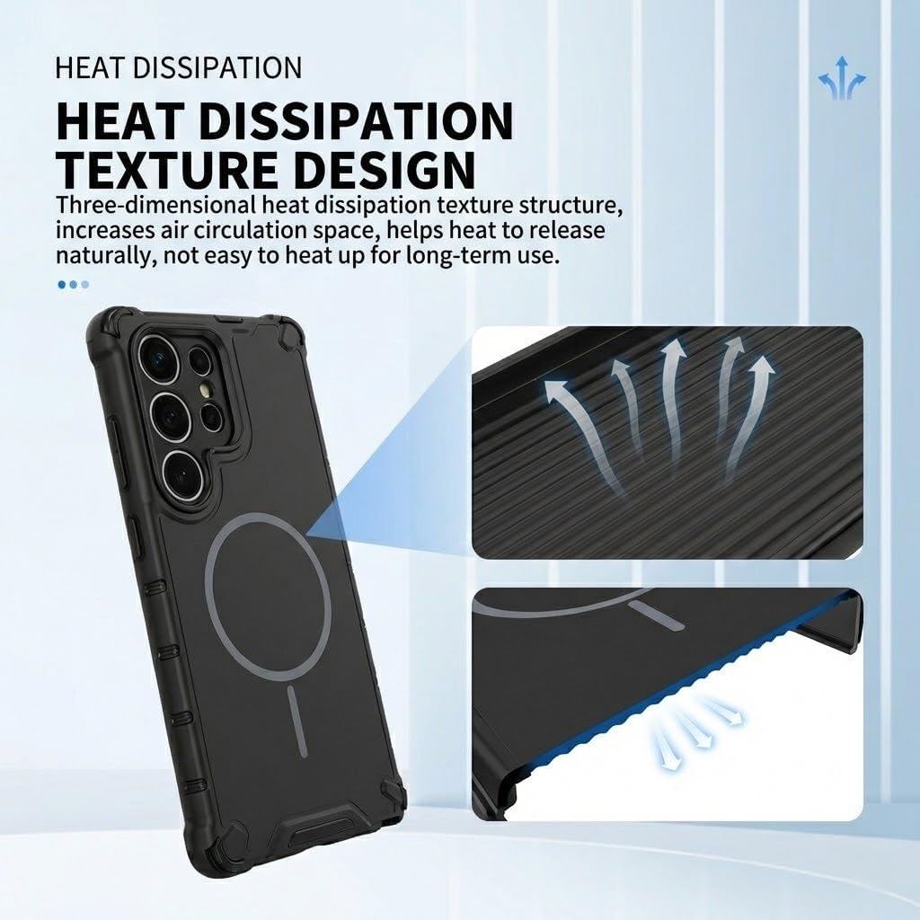 Magnetic Case for Samsung Galaxy S26/S25/S24 Ultra & Plus, Slim Matte Shockproof PC TPU Cover, Strong Magnetic Alignment, Scratch Resistant [Compatible with MagSafe](Gray,S24 Ultra)