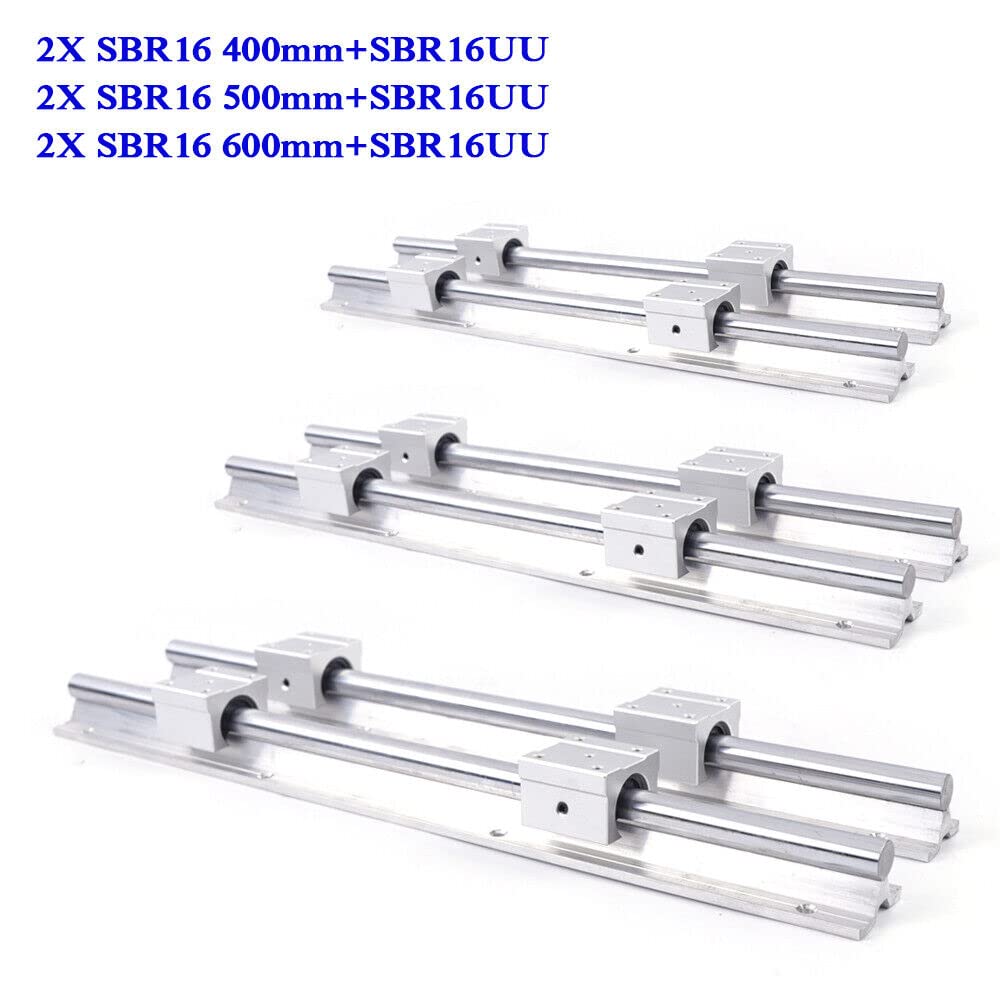 Produktbild von SBR16 Linearführungsset – 1000mm Länge, 2 Schienen + 4 SBR16UU Blöcke – Für Fräsen, Drehmaschinen & DIY – Präzise & Stabil