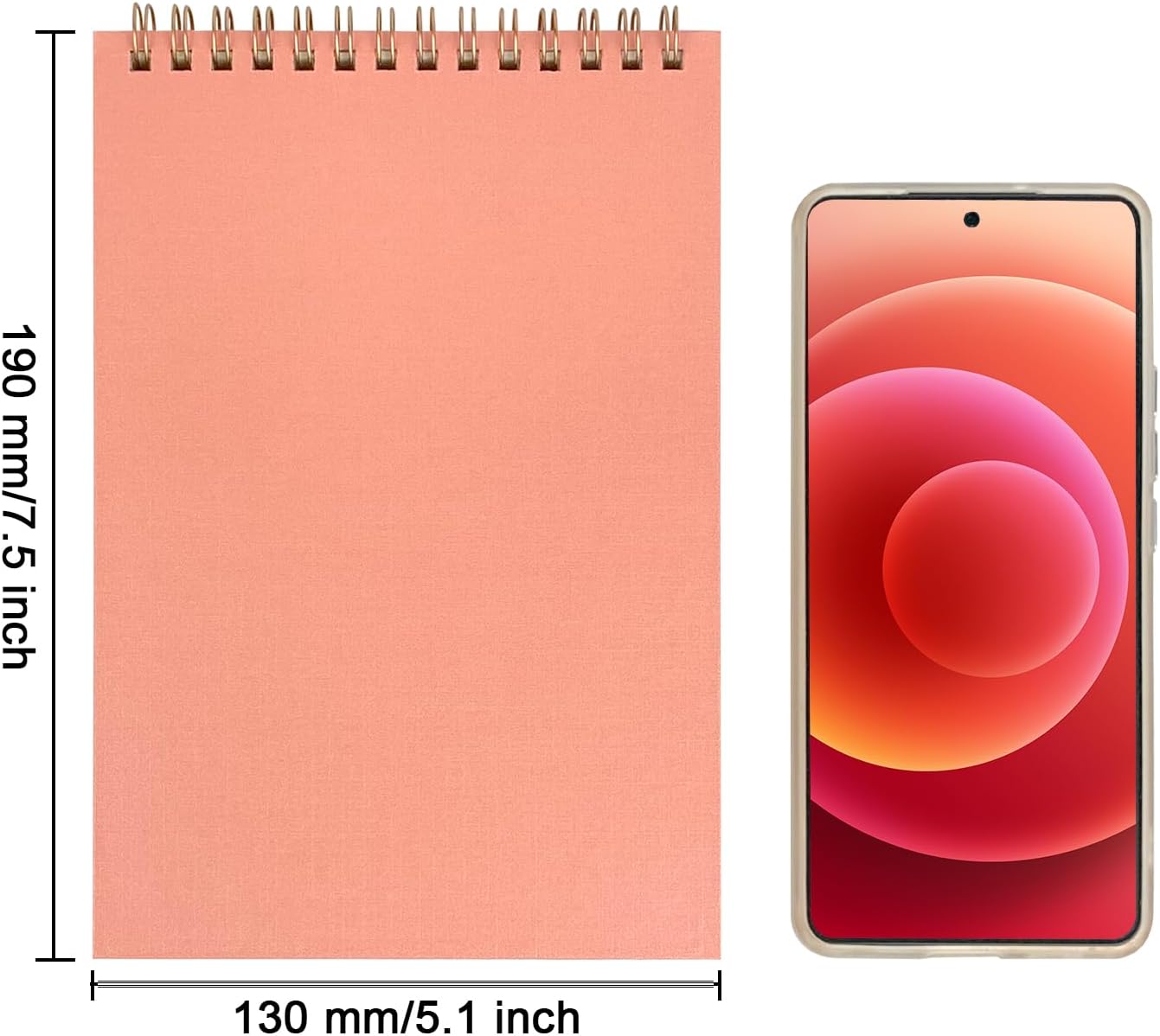 DSTELIN Upright Sketch Coil Notebooks, 2-Pack (Pink & Green), 7.5 x 5.1 Inches, Hardcover with 1150GSM Cardstock, 100 Pages / 50 Sheets, 100GSM Paper image 3