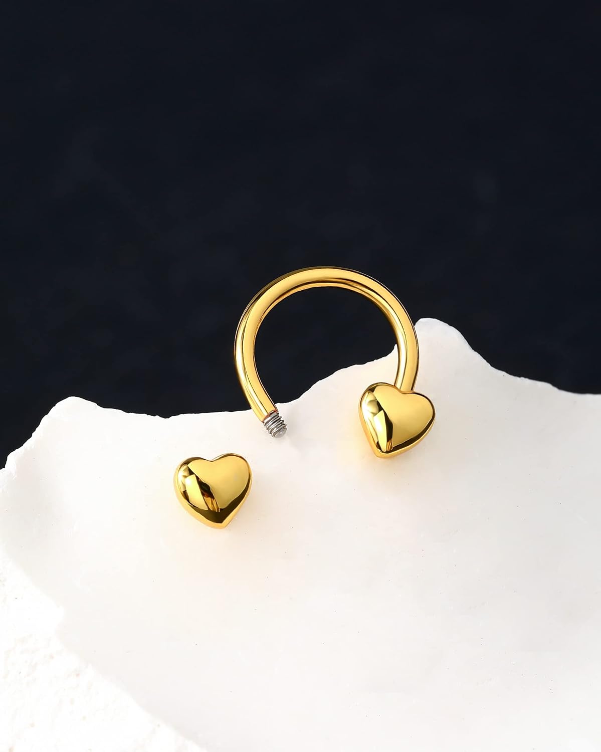 Jewseen 16G Septum Rings Heart Cartilage Earring Hoop 316L Stainless Steel Helix Earring Daith Earring Nose Ring Hoop Septum Piercing Jewelry for Women and Men