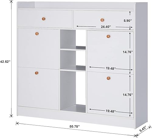 Miniatura 2 de Gabinete de zapatos para entrada, organizador de almacenamiento de zapatos con cajones, gabinete de almacenamiento de zapatos moderno independiente,