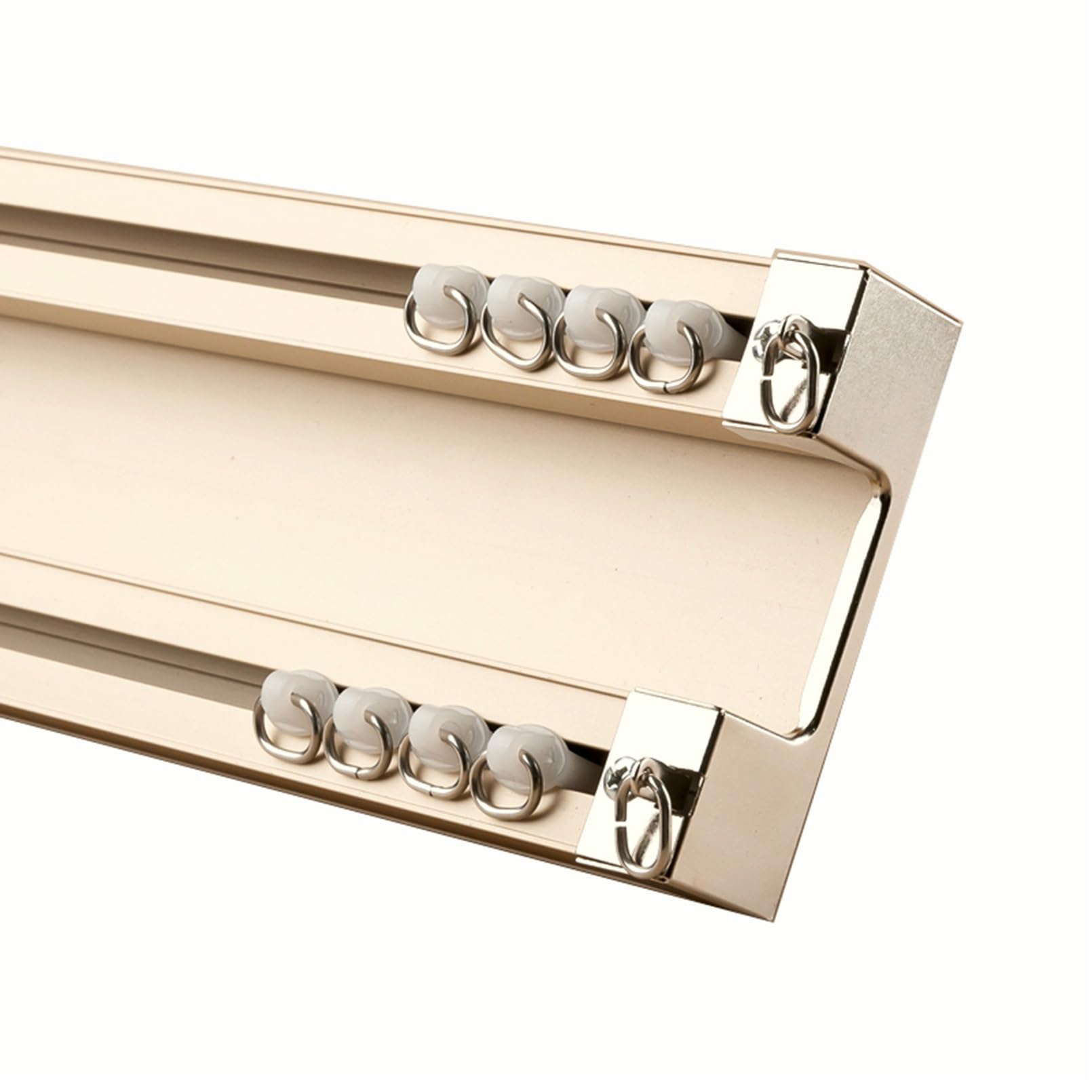 Curtain Track 1m-6m Ceiling Track, Ceiling Mounted Double Curtain Rail Aluminum Curtain Rod For Room Divider (Color : C, Size : 1m)