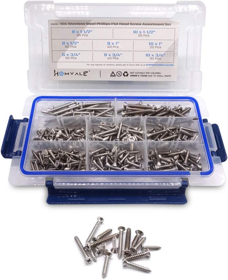 304 Stainless Steel Phillips Flat Head Screw 300 Pcs