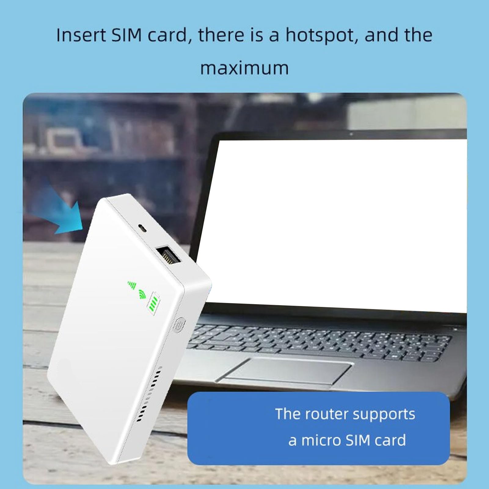Hotspot mobile WiFi 4G LTE, router WiFi portatile sbloccato 5G con slot per scheda SIM, modem 5G batteria grande 10000MAh, supporto 10 dispositivi, router di viaggio per telefono, laptop, tablet