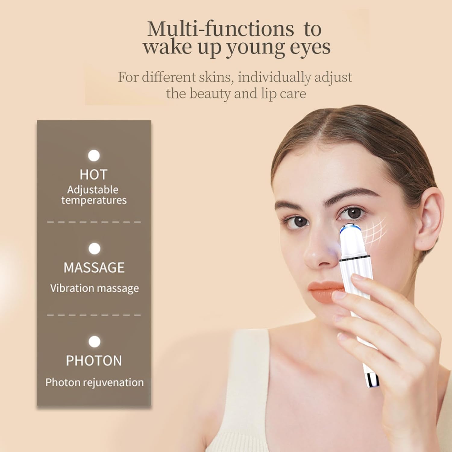 Ideal Swan Eye Massager Wand - Chargeable Facial Massager - Eye Massager for Dark Circles, Eye Bags, Puffiness Under Eyes(New) - Image 4