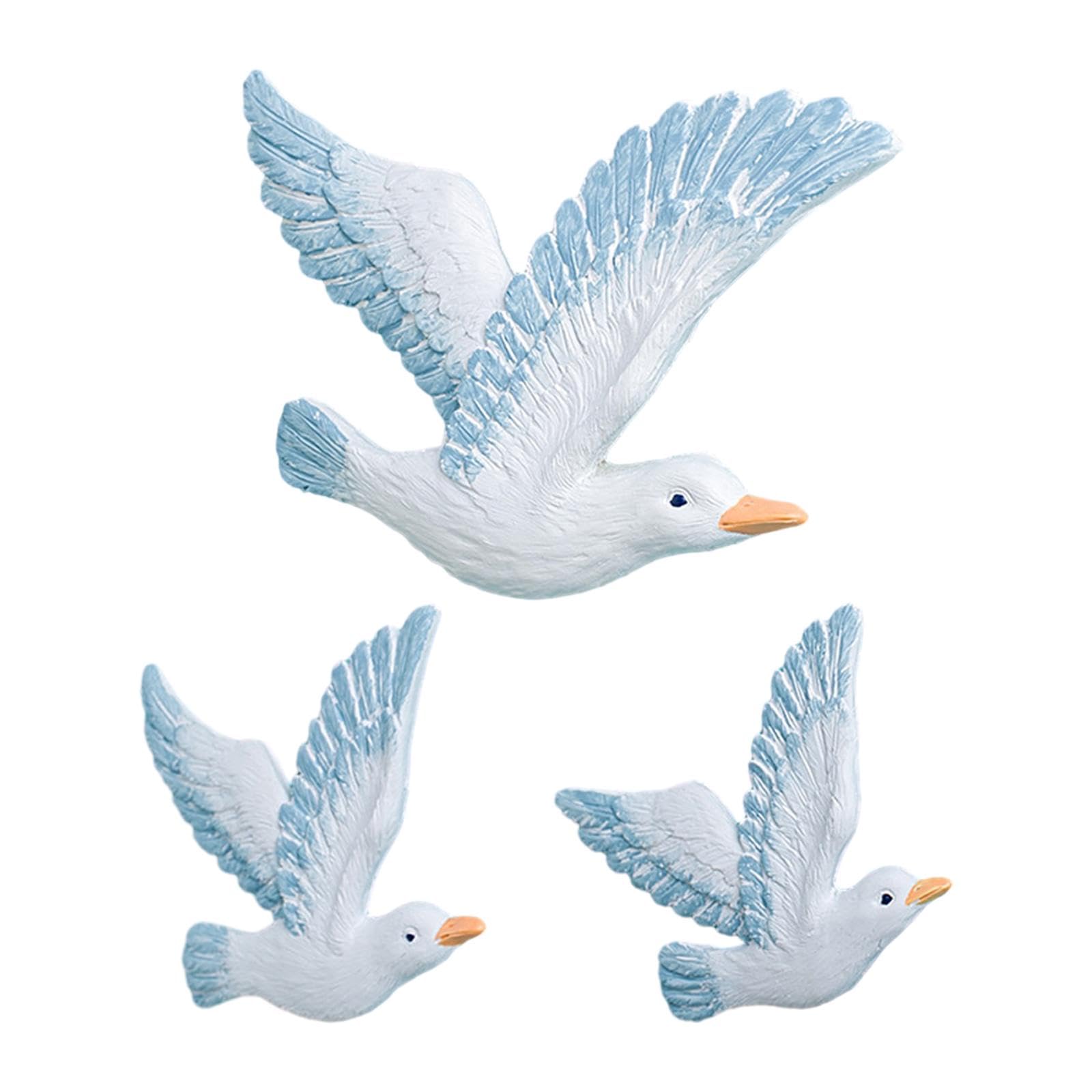 Colcolo 3 Piezas de decoración de Pared de Gaviota, Adornos de gaviotas Hechos a Mano, pájaros voladores en 3D, Figuras para Colgar en la Pared, pájaros,