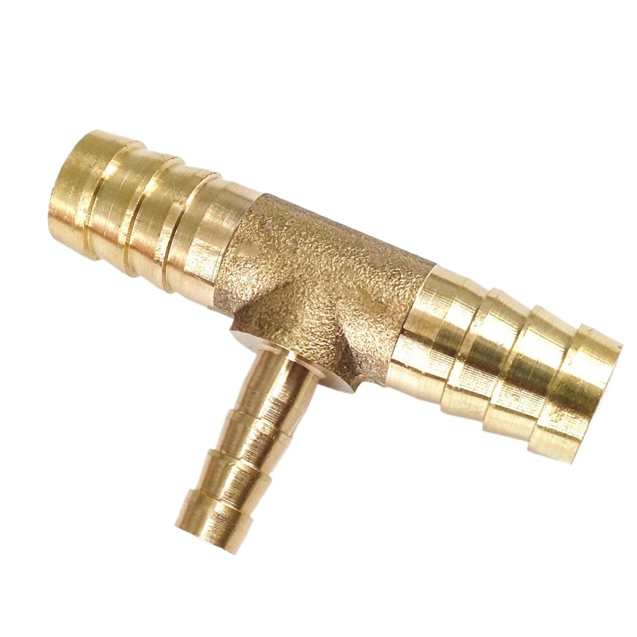3 Way Hose Connectors Hose Barb Brass Reducer Pipe Fitting Tee 3 Way Splitter Connector Fittings Plumbing(12-8-12mm)
