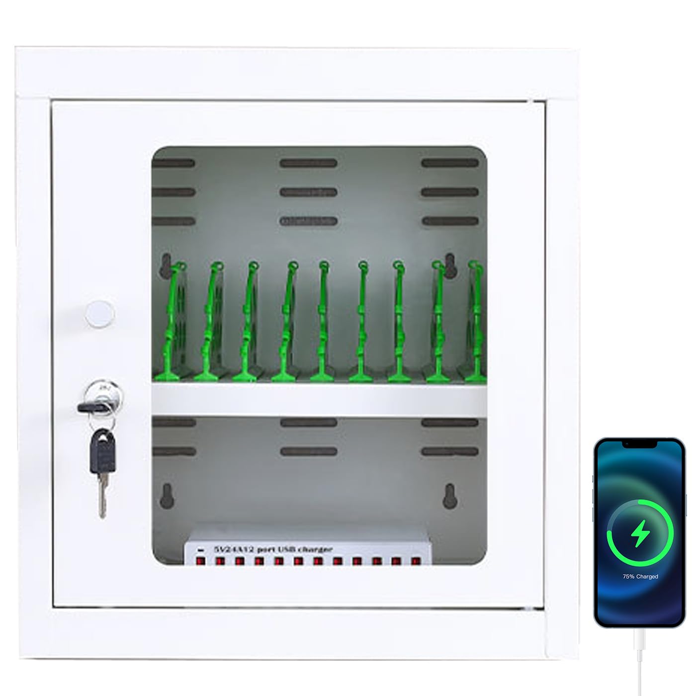 Portable Mobile Phone Storage Box, Usb Charging Station Lockers with Universal Wheel, Lockable Magnetic Door, Display Light, Overheating Protection, Cell Phone Locker Classrooom Factory 12