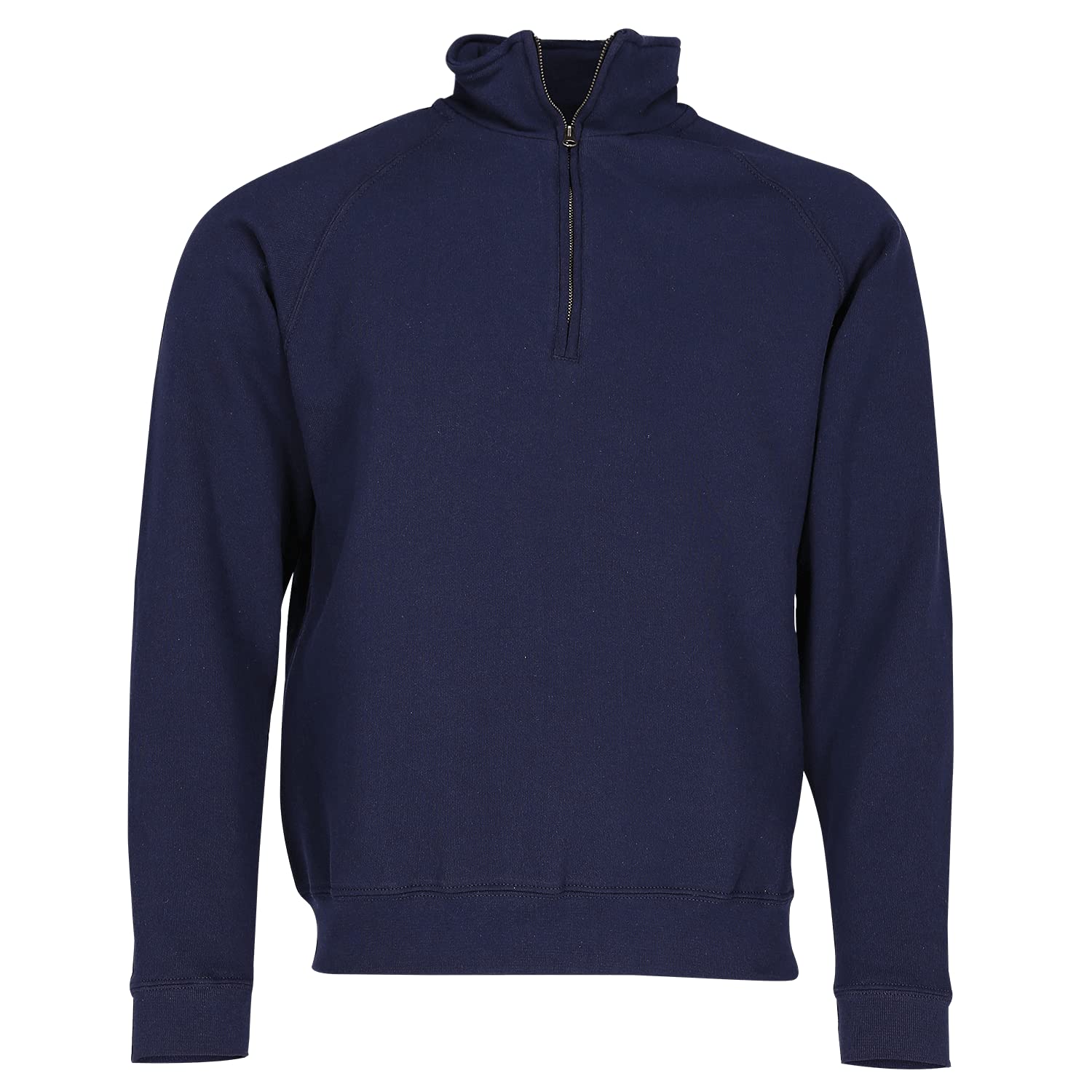 Fruit of the Loom Men's Classic Jumper Zip Neck Sweater - Blue - XL