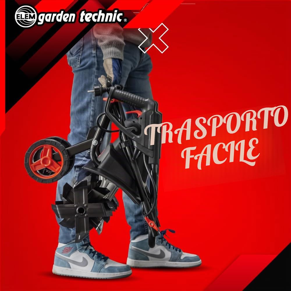 Motozappa elettrica 1500 W - 6 frese - 45 cm - Elem Garden