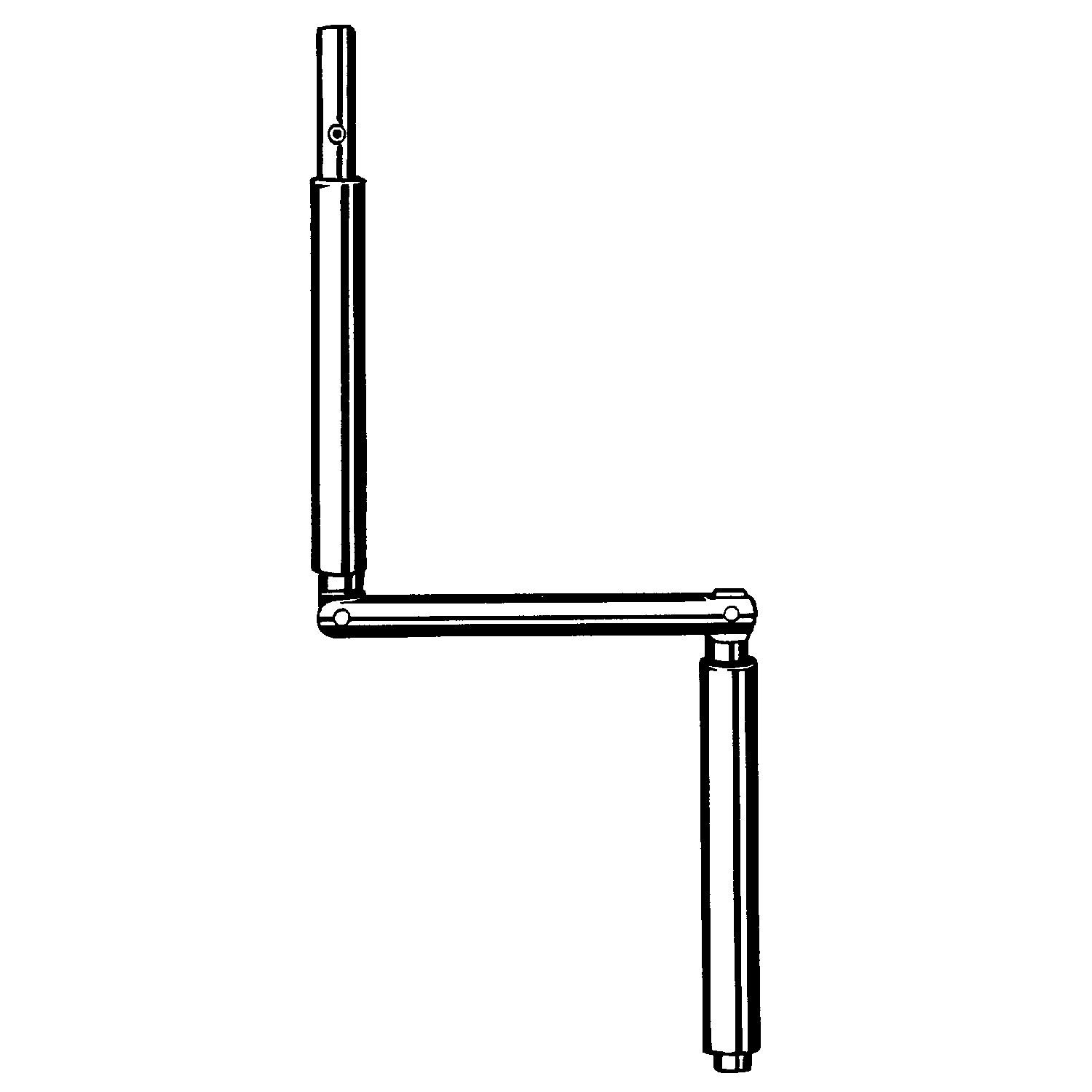 Manivelle articulée Hautau argentée pour accessoire de fenêtre coulissante et baie vitrée