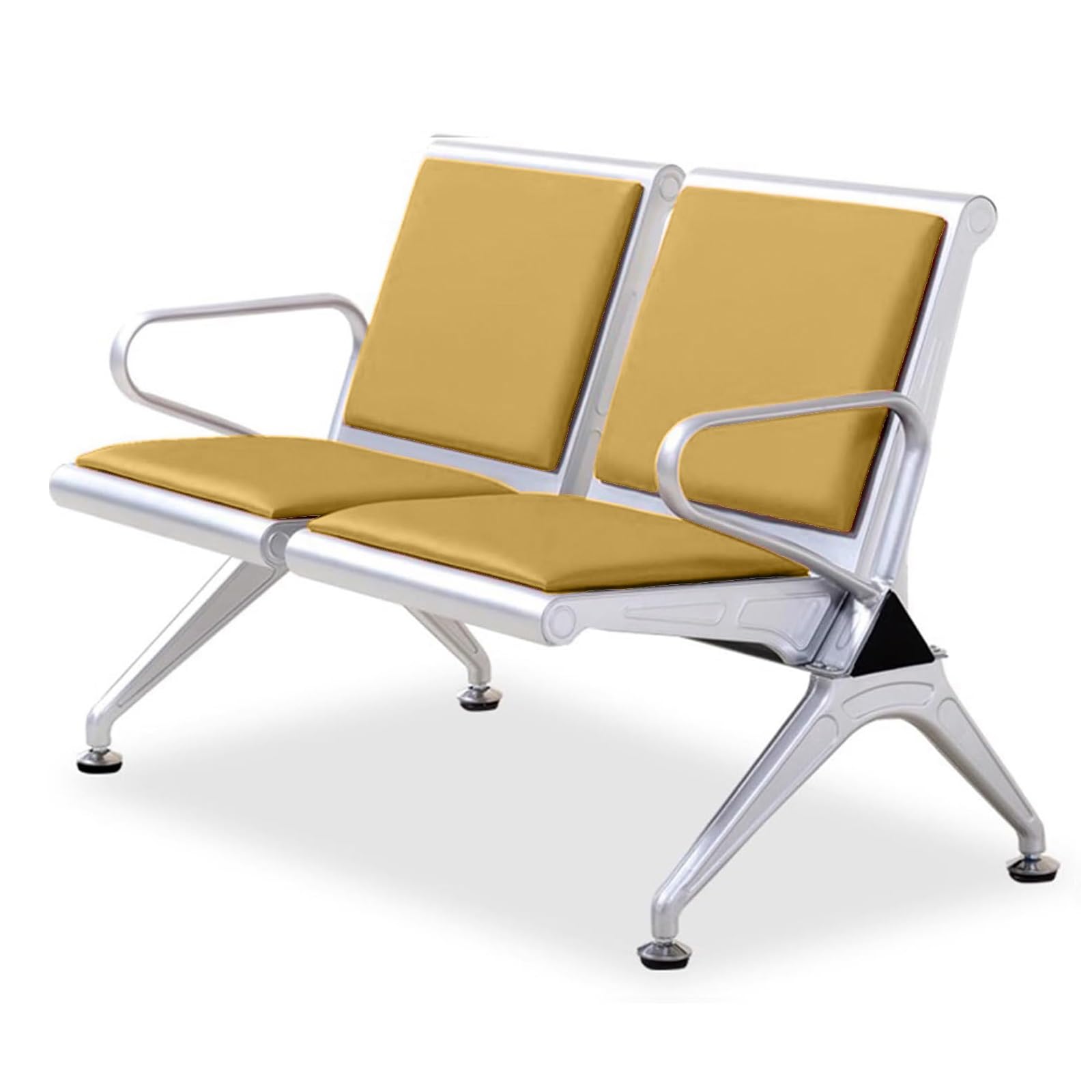 SaryEdge Office Reception Chair Set Synthetic Leather Room Sofa 2-Seater Airport Reception Bench with Armrests Ideal for Markets Banks Hospitals,