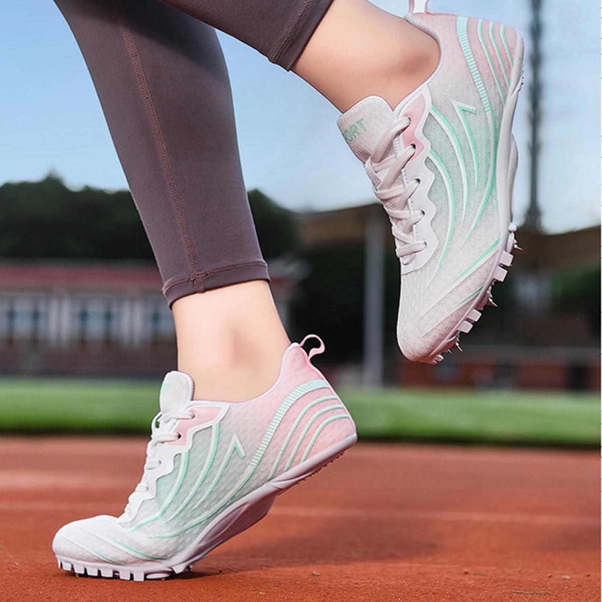 Leichtathletikschuhe für Damen, Kinder Jungen Rennschuhe 100–400 m Laufschuhe Spikes professionelle Sprint-Sport-Sneaker