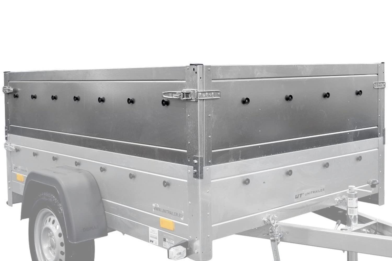 UNITRAILER Laterales Dobles de 40 cm para Remolque Garden Trailer 150 Kipp, Rigidez de Acero Galvanizado, Aumenta el Espacio de Carga, Incluye Tornillos de Montaje