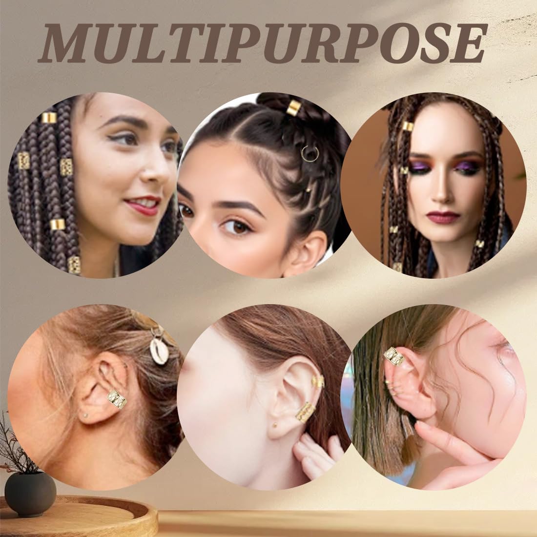 5 Perline Per Dreadlocks E Trecce - Argento, Regolabili, Clip-In, Fai Da Te