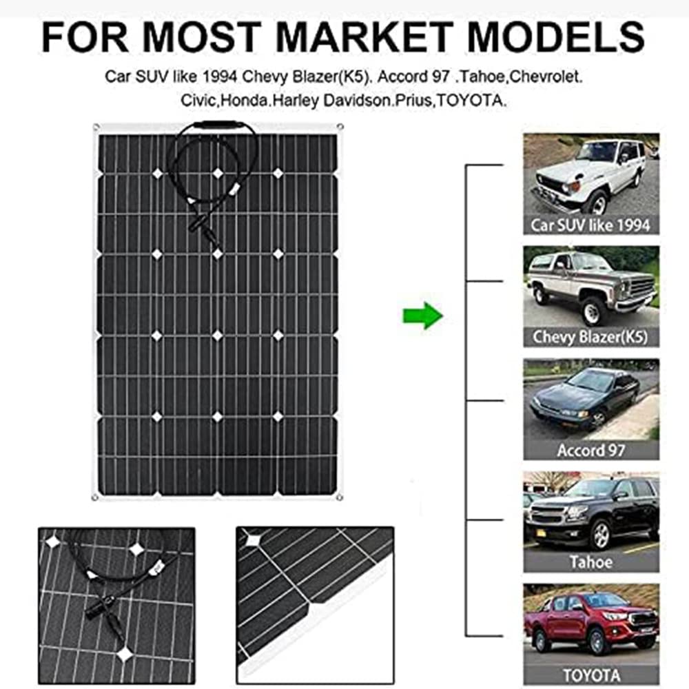 Panel Solar 18V 600W Etfe Sistema Solar Flexible Kit de Panel Solar Batería de automóvil RV Completa Cargador Solar Panel Solar monocristalino con Controlador de Carga 40A