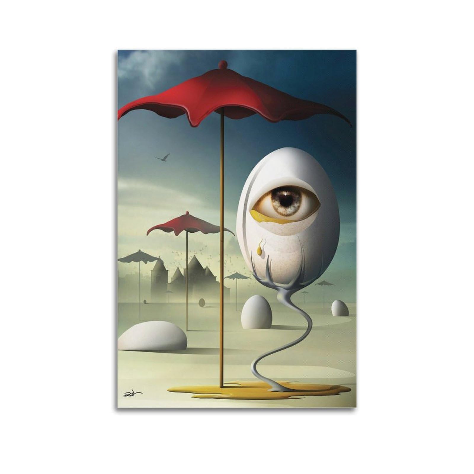 YMXSDIMDS Abstract Eggs by Salvador Dali Painting Art Posters Artworks Canvas Room Aesthetic Wall Art Prints Home Modern Decor 12x18inch(30x45cm)