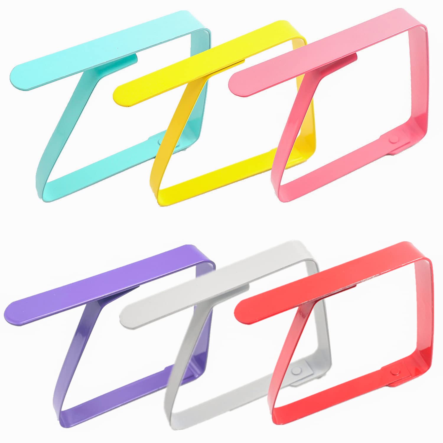 Mannli Lot de 6 pinces pour nappe de pique-nique, couleurs arc-en