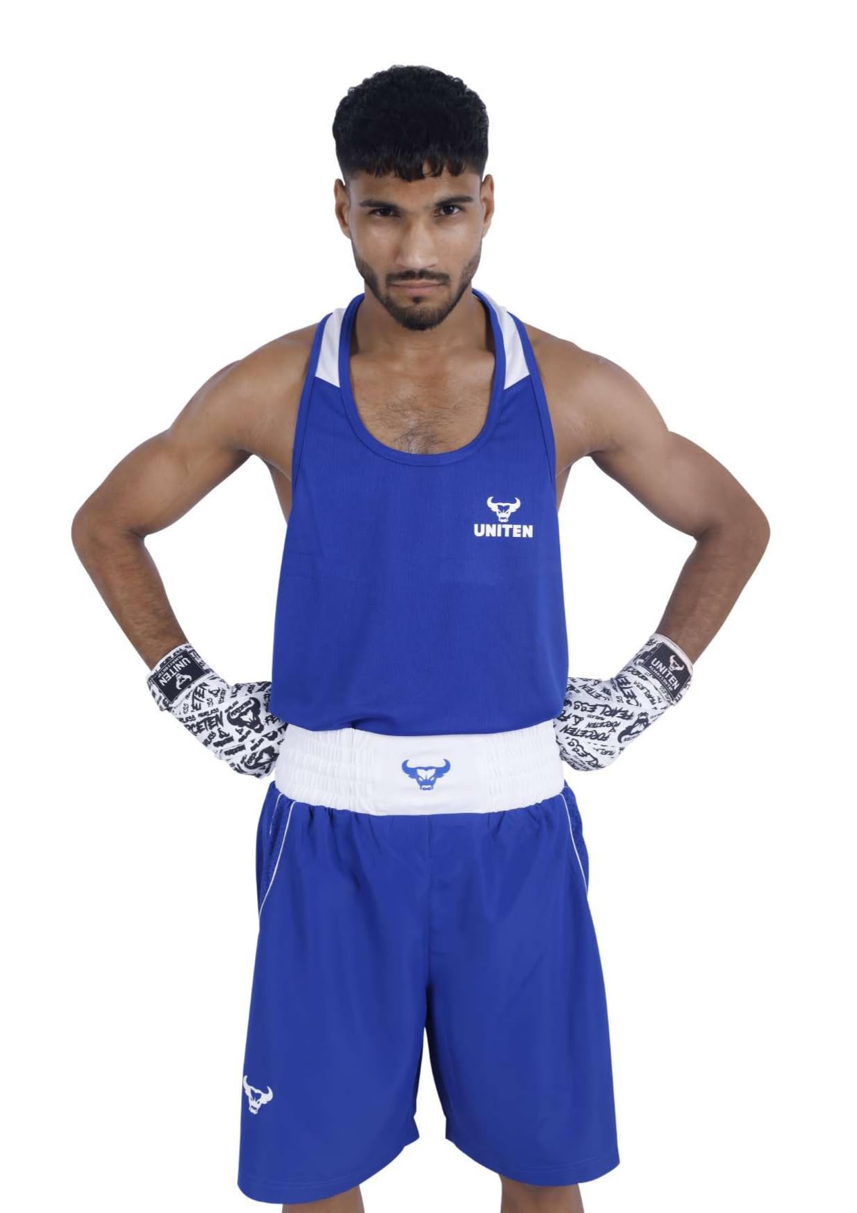 Boxing Set, Tank Top and Shorts, Royal Blue Athletic Wear, Training Gear-picture-23