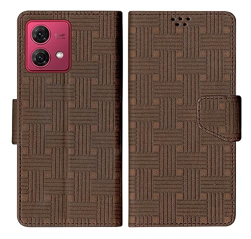 Image of SBMS Flip Cover Back Case Cover for Motorola Moto G84 5G with Magnatic Closure | Inbuilt Stand | Card & Money Pocket (Mat Brown)