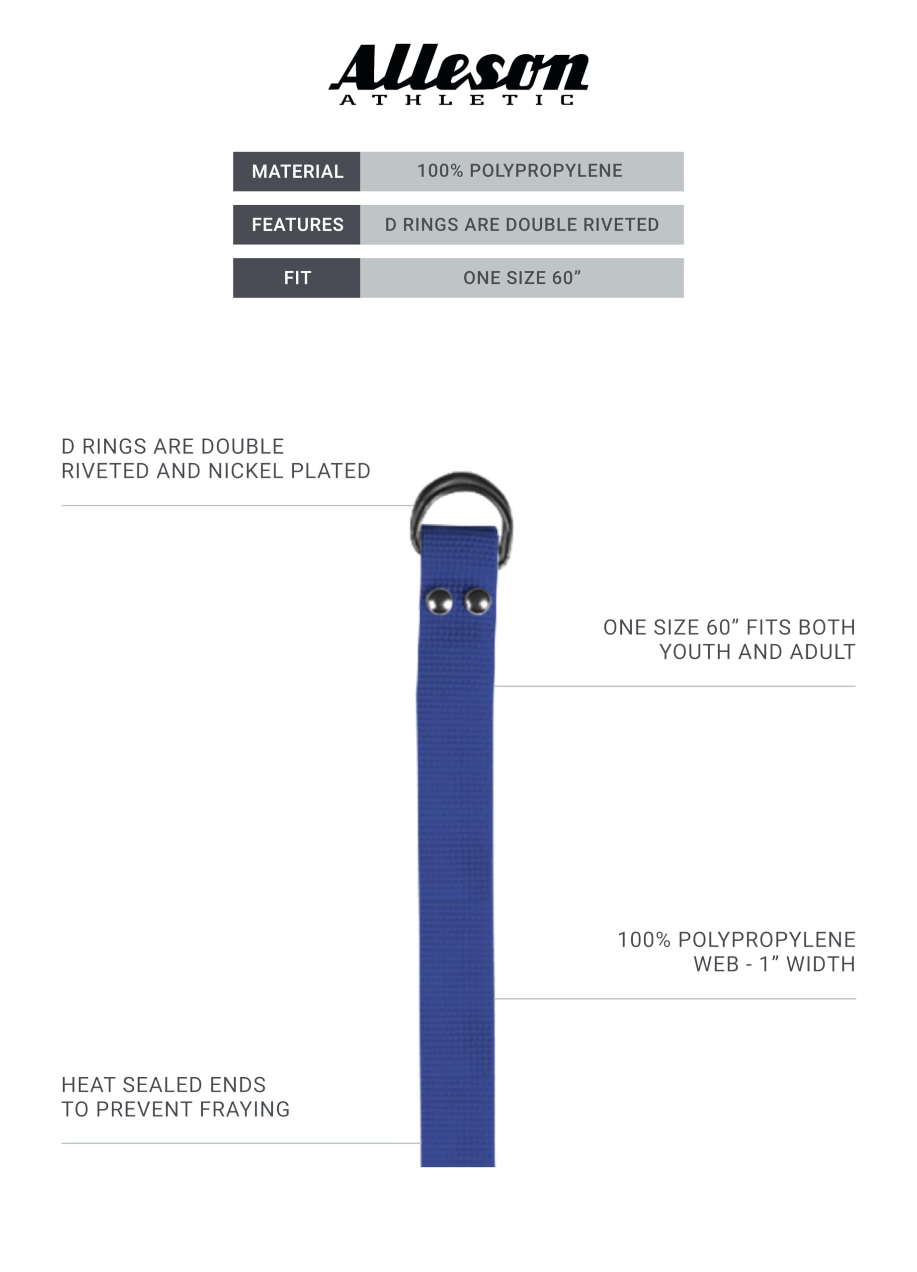 Alleson Athletic 3FBLA - Football Belt Adultt - OSFA - BK