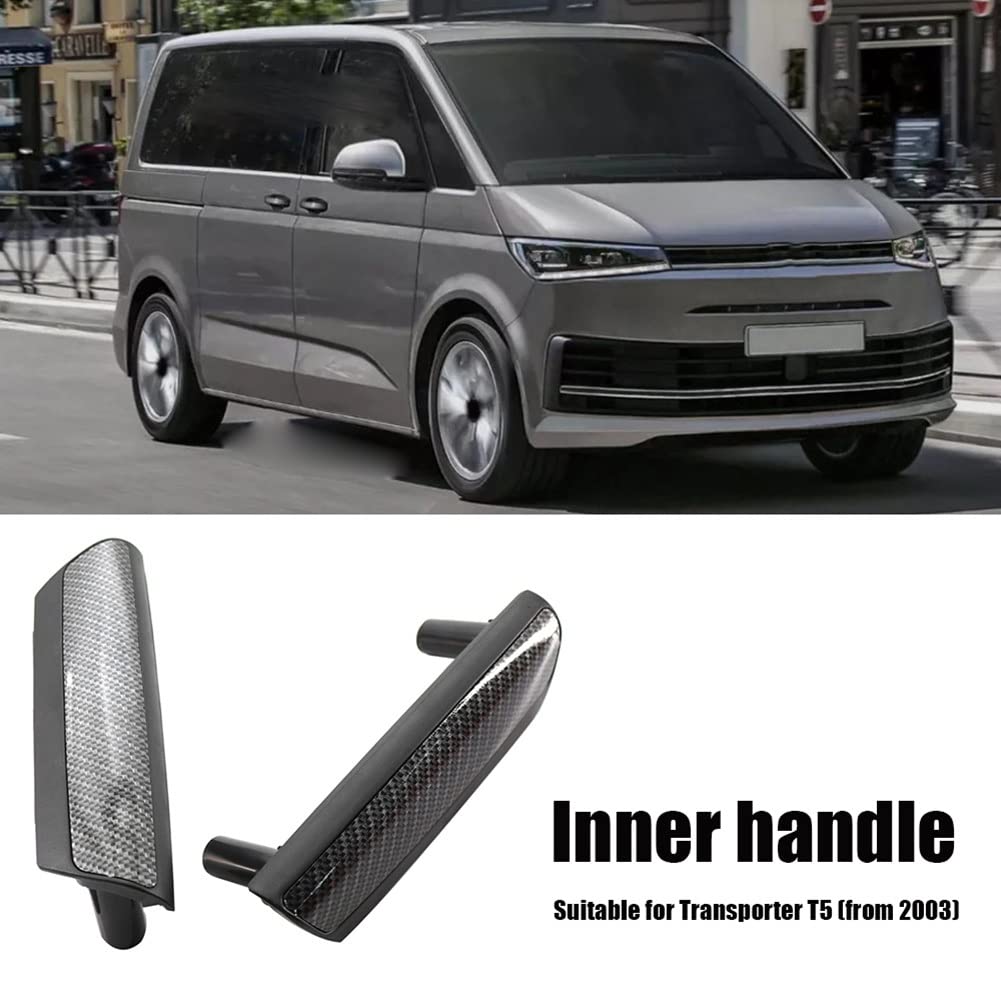 Maniglia Interna Porta Sostituzione 2× Maniglia Interna per Auto in Fibra di Carbonio per Transporter T5 per Multivan V 7H0867179 7H0867180 Auto Maniglia Portiera Interna