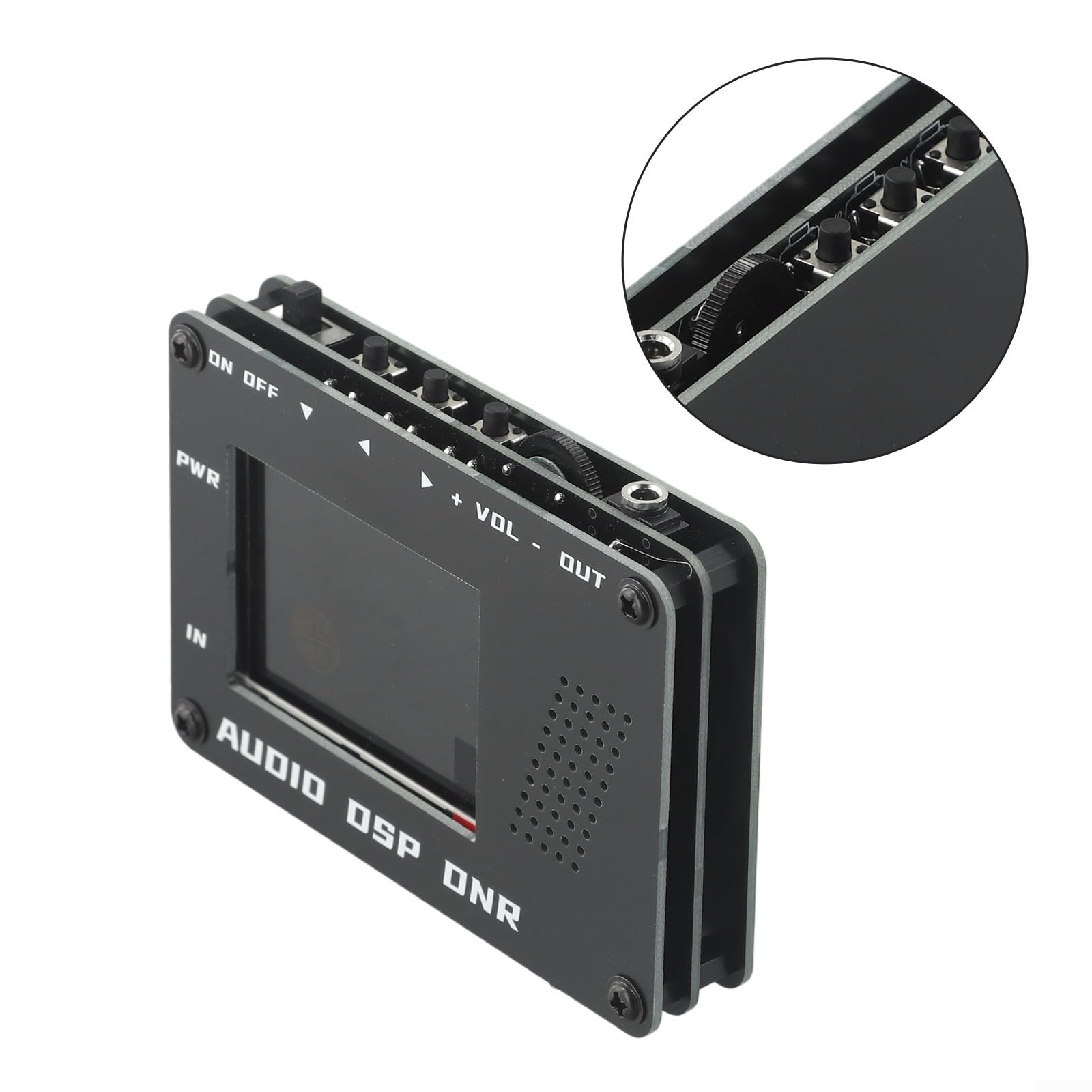 AudioFor Filtro di riduzione del rumore con display digitale dello spettro, filtro audio regolabile a 10 livelli (200Hz-6kHz LP), altoparlante integrato e alimentazione USB-C, per Shortwa