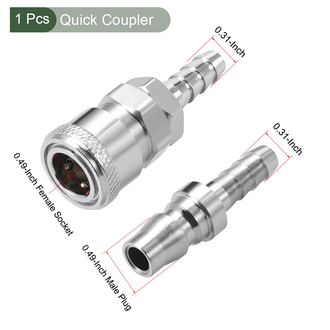 YOKIVE Quick Coupler, Air Hose Fitting, 8mm - Image 2