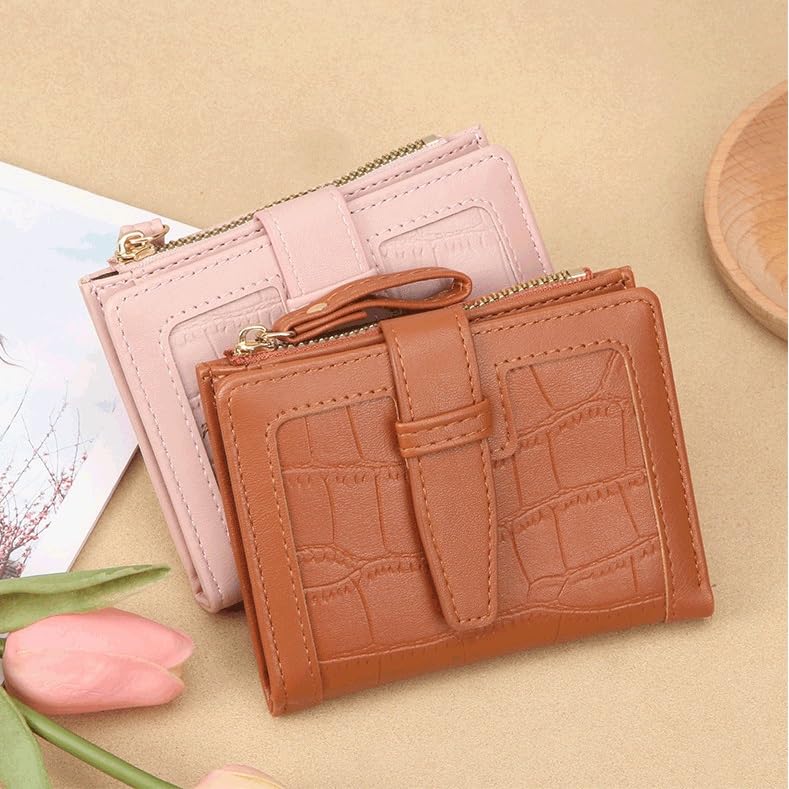 Fashion Leather Purse Women Solid Color Credit Card Holder Bags Small Wallet Money Bag Purse Card Holder(D)4